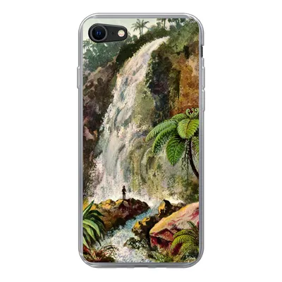 Produktbild von MuchoWow® Handyhülle Schutzhülle Hülle für iPhone 8 Wasserfall - Kunst - Alte Meister Silikon Softcase Handy Hülle - Schutzhaube
