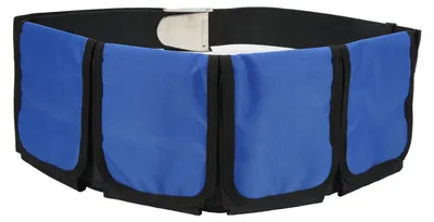 Productafbeelding van Duikersriem Oxford Stof - Gewichtsriem met 4 Zakken - Snorkelen/Freediving - Lichtgewicht - Duikaccessoire - Blauw - Gewichtsgordel