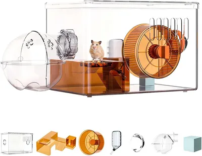 Image de Cage pour hamster, dimensions 31 x 21 x 20,5 cm, en acrylique, pour petits animaux