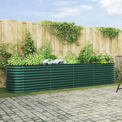 Zdjęcie produktu dla Maison Exclusive – podwyższona grządka zielona 400 x 80 x 81 cm stal