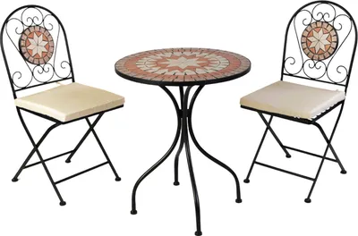 Produktbild von Mosaik Mosaiktisch Gartentisch Balkontisch Rund Echt-Steinbelegung