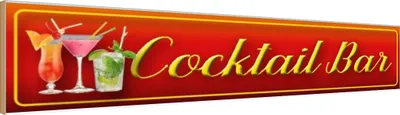 Produktbild von vianmo Holzschild 10x46 cm Alkohol Cocktail Bar Kneipe Pub Küche