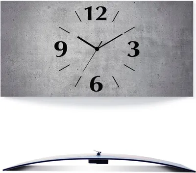 Produktbild von ARTland Wanduhr, gebogen Funkuhr - schwarzer Zeiger Grauer Betonoptik Größe: 60x30 cm