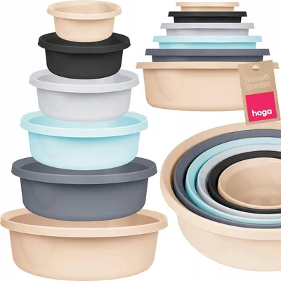 Produktbild von Hoga Runde Kunststoffschüsseln Set 6er-Pack Vielseitig