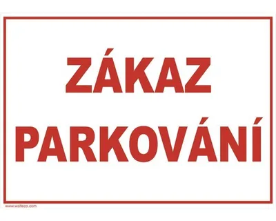 Obrázek produktu pro Walteco Zákaz parkování 297x210mm, formát A4, plastová tabulka