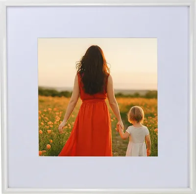 Produktbild von New Lifestyle Kunststoff Bilderrahmen mit Passepartout & Kunststoffglas Collage Wanddeko Poster Hoch- & Querformat - Farbe: Weiß | Format: 30x30