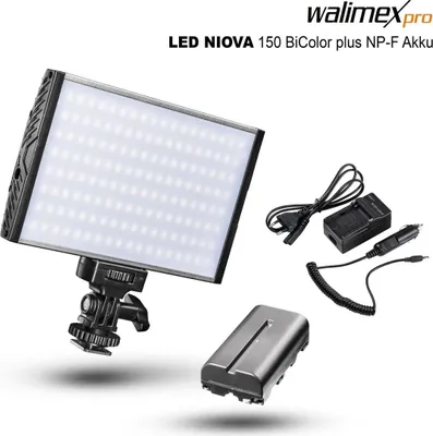 Immagine prodotto di Walimex pro LED Niova 150 Bi Color più batteria ricaricabile NP-F (1022970)