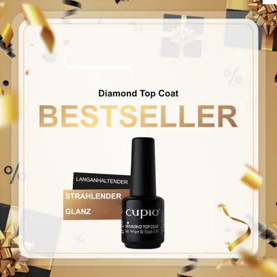 Produktbild von Diamond Top Coat 15 ml Überlack transparent 15ml ohne Schwitzschicht UV Nagellack