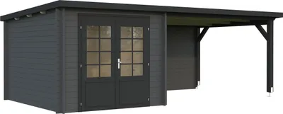 Produktbild von Gartenhaus Palmako Ella 6,9+10 m² 614 x 340 cm dunkelgrau-anthrazit