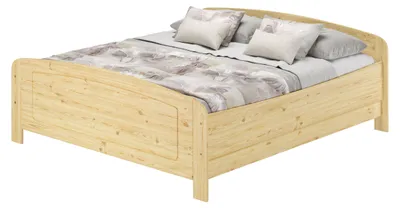 Produktbild von Seniorenbett extra hoch 180x200 Doppelbett Holzbett Massivholz Kiefer Zubehör wählbar V-60.44-18ohne Zubehör