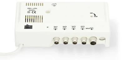 Produktbild von Nedis CATV-Verstärker - Verstärkung dBi (bei Antennenkabel): 20 dB - 47 - 694 MHz - Anzahl der Ausgänge: 4 - Verstärkungsregelung - Weiss