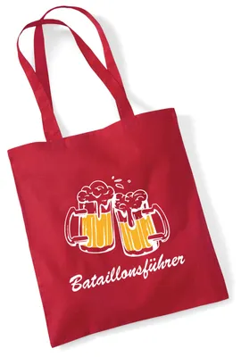Produktbild von Huuraa Jutebeutel Bataillonsführer Schützenfest 10 Liter Classic Red Baumwolle Tasche Geschenkidee