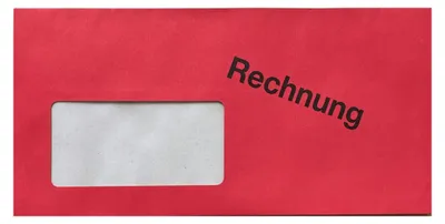 Produktbild von mashpaper Briefumschläge rot "Rechnung" DIN LANG 110x220mm 1.000 Stück 100281