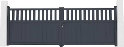Produktbild von Doppelflügeltor aus Aluminium 4m SANTIS H.140cm grau