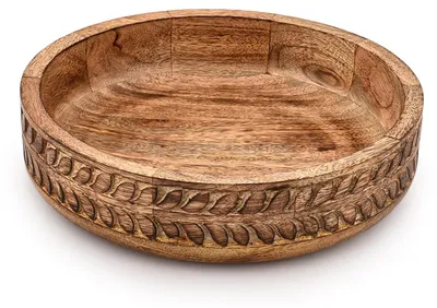 Immagine prodotto di Ciotola decorativa in legno di mango, 25 x 25 x 6,5 cm, ideale per l'arredamento della casa
