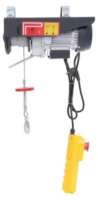Produktbild von Elektrische Seilwinde - Motorseilzug 250 kg - Hubhöhe 18 m - Hubgeschwindigkeit 10 m/min - 550 W Kupfermotor - Kabelgebundene Fernbedienung mit Not-Aus