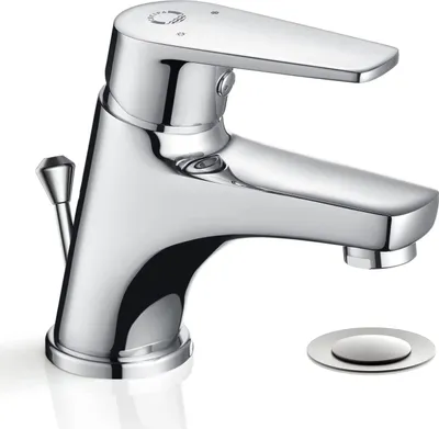 Produktbild von CECIPA MAX Bad Wasserhahn Einhebel-Waschtischmischer mit Ablaufhebel  Chrom Messing