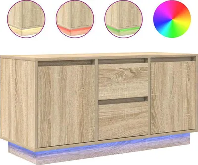 Image de vidaXL Armoire TV avec lampes LED Chêne Sonoma 100x41x50 cm