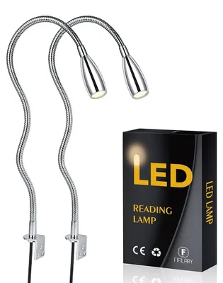 Immagine prodotto di Lampada da lettura a LED, 2 lampade da comodino, applique, 200 lumen / 3000K / 3W