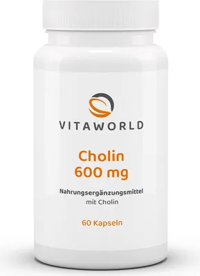 Immagine prodotto di Vitaworld Colina 600 mg | 60 capsule | colina bitartrato | vegano