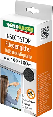 Produktbild von Windhager 03485, Bausatz zur Montage von Fensterschirmen, Anthrazit, 100 x 100 mm
