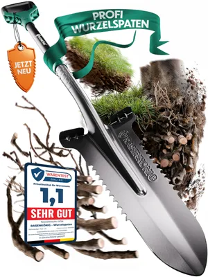 Gartenspaten mit Wurzelsäge, 20 Zähne, ergonomisch, 117 cm