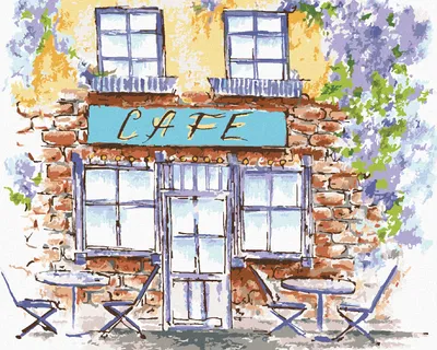 Produktbild von Zuty - Malen nach Zahlen - EIN ALTES CAFÉ IN DER PROVENCE, 40x50 cm, mit Keilrahmen (bereits gespannt)