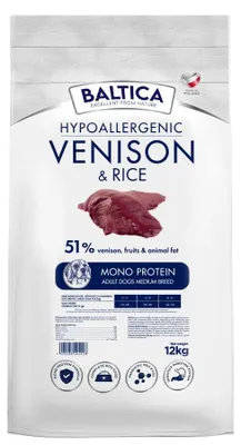 Zdjęcie produktu dla Baltica Adult Dziczyzna z Ryżem M 12kg Hipoalergiczna Sucha Karma Dla Psów Średnich Ras