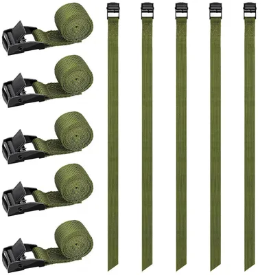 Productafbeelding van Korte spanbanden, 50 cm, groen, 10 stuks, draagvermogen 100 kg, polyester