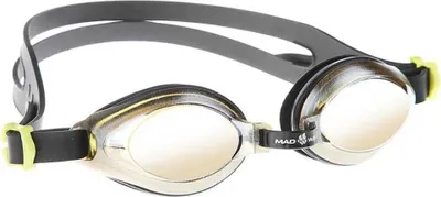 Imagen del producto de Madwave Aqua Junior, gafas de natación con espejo, color negro. Para niños y niñas. Talla única