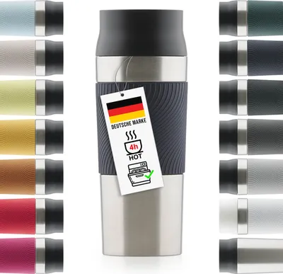 Produktbild von Blumtal Thermobecher Classic aus Edelstahl 350ml - auslaufsicher Kaffeebecher to go, Isolierbecher hält 4h heiß/ 8h kalt, 360° Trinköffnung, Easy Quick-Press-Verschluss, Dark Ocean Blue - Blau