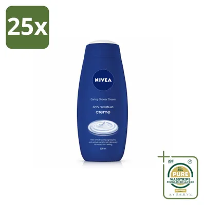 Productafbeelding van 25 x NIVEA Douchecrème, intensieve hydratatie - 500 ml - Voorraadverpakking - 25 stuks