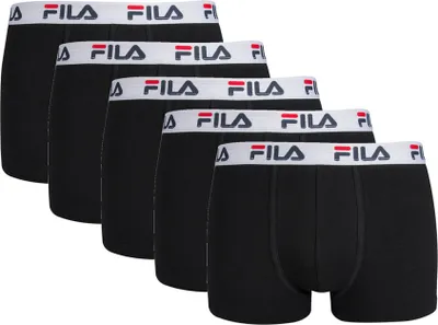 Produktbild von FILA Herren Boxer Shorts, 5er Pack - Logobund, Urban, Baumwolle Stretch, einfarbig Schwarz 2XL