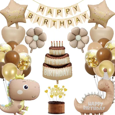 Immagine prodotto di Decorazioni per feste a tema dinosauri per bambini, con palloncini e striscioni