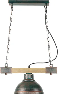 Produktbild von Pendelleuchte Hängelampe HAKON Wohnzimmer in Kupfer Antik  Holz E27 Metall Vintage