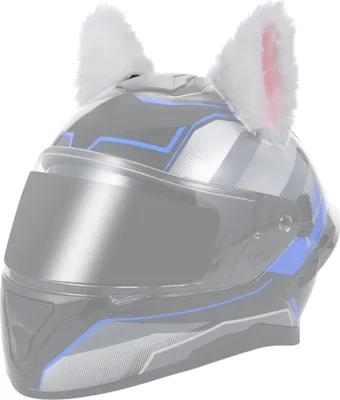 Image de 2Pcs Oreilles de chat pour casque de moto, accessoires mignons pour le snowboard, le ski et le vélo blanc