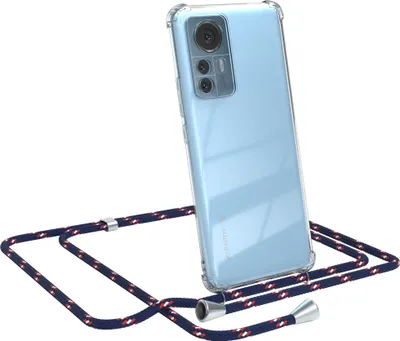 Produktbild von EAZY CASE Handykette kompatibel mit Xiaomi 12 Pro, Handyhülle mit Umhängeband, Handykordel, Schutzhülle Clear, Band in Blau