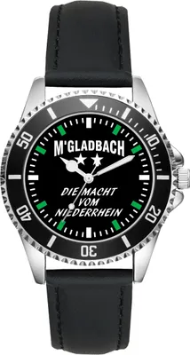 Produktbild von KIESENBERG Herrenuhr Armbanduhr Gladbach Mönchengladbach Geschenk Fan Artikel Zubehör Fanartikel Analog Quartz Uhr L-6035
