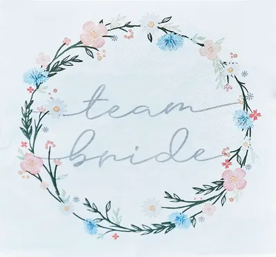 Immagine prodotto di Tovaglioli floreali Team Bride, 16 pezzi, 33x33cm