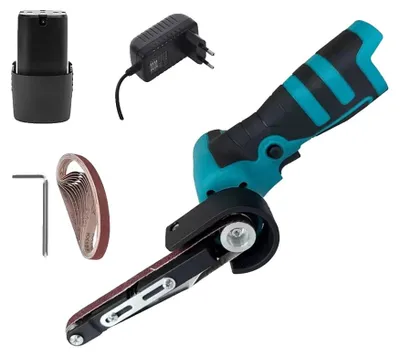 Obrázek produktu pro Mini pásová bruska, volnoběžné otáčky 2800 ot./min, bezdrátové provedení, s akumulátorem