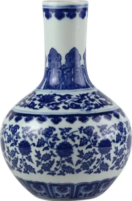 Obrázek produktu pro Jemné Asianliving čínské vázy porcelán Lotus modrá bílá D20xH30cm dekorativní váza květinová váza orientální keramické vázy dekorace váza moderní stolní dekorace váza