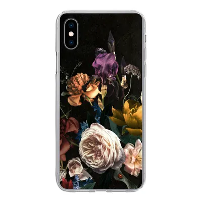 Produktbild von MuchoWow® Handyhülle Schutzhülle Hülle für iPhone Xs Blumen - Rosen - Muster Silikon Softcase Handy Hülle - Handytasche