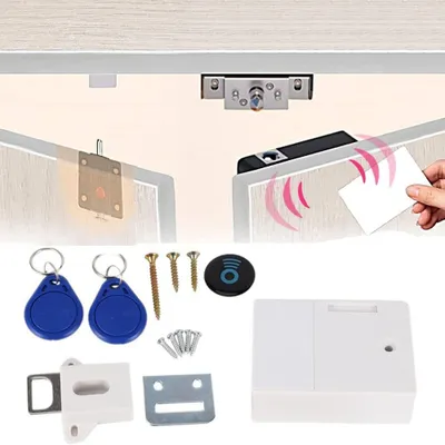 Produktbild von Elektronisches Möbelschloss Schrankschloss RFID-Schloss - Unsichtbar - Programmierbar - Für Holzschrank 3,5 cm - RFID und NFC
