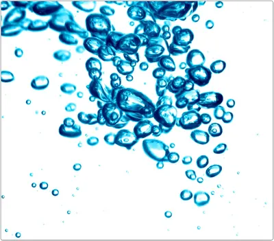 Produktbild von Spritzschutz Herdabdeckplatte Schneidebrett aus Glas Wassermit blauen Bläschen 1-Teilig (60x52cm)