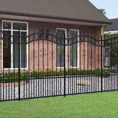 Produktbild von Maison Exclusive - Gartenzaun KAMPEN mit Speerspitze Schwarz 240 x 150 cm Stahl