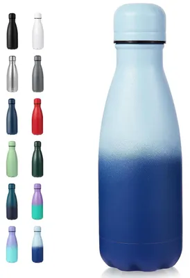 Immagine prodotto di Borraccia per bambini, 350 ml, verde e blu, a doppia parete, isolamento sottovuoto, acciaio inossidabile, a prova di perdite, senza BPA