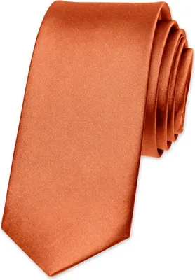 Produktbild von Krawatte Herren Hochzeit Konfirmation Slim Tie Retro Business Schlips schmal Autiga® dunkelorange