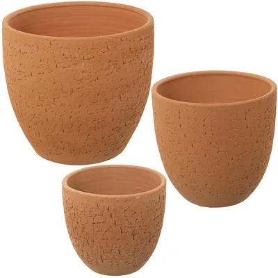 Productafbeelding van DRW plantenpotten, keramiek, aardkleurige glazuur, 27x29x29 cm