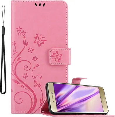 Produktbild von Cadorabo Hülle für Huawei P8 LITE 2017 / P9 LITE 2017 Schutz Hülle in Rosa Schutzhülle Handy Hülle Etui Case Blumen