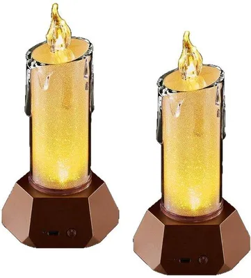 Image de Bâtons LED - Intensité réglable - Flamme vacillante - Rechargeables - Lumières LED